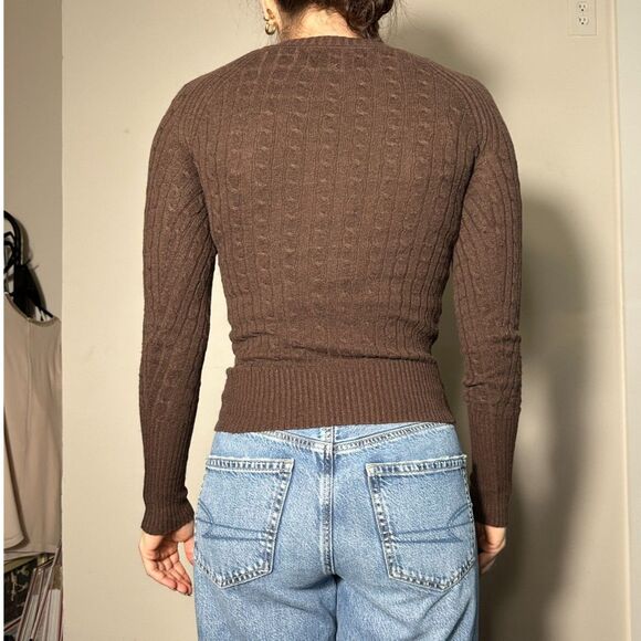 Vintage Y2K American Eagle 100% Cotton Brown Sweater Size XS - Picture 2 of 4